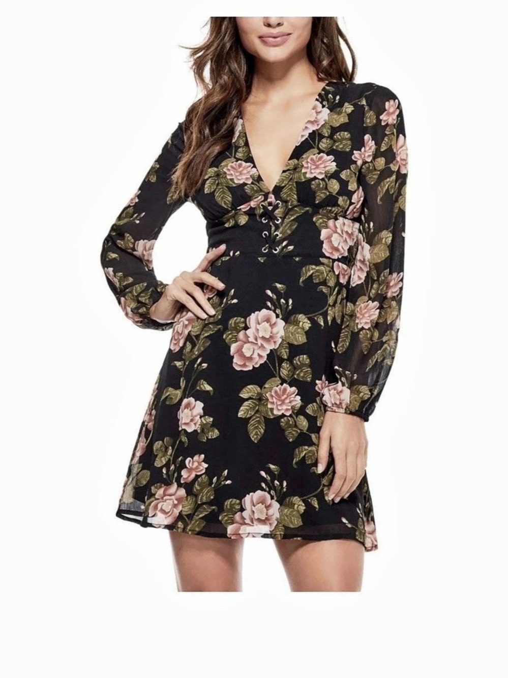 GUESS Floral Painted Dress Floral Mini Dress Size Small NWT